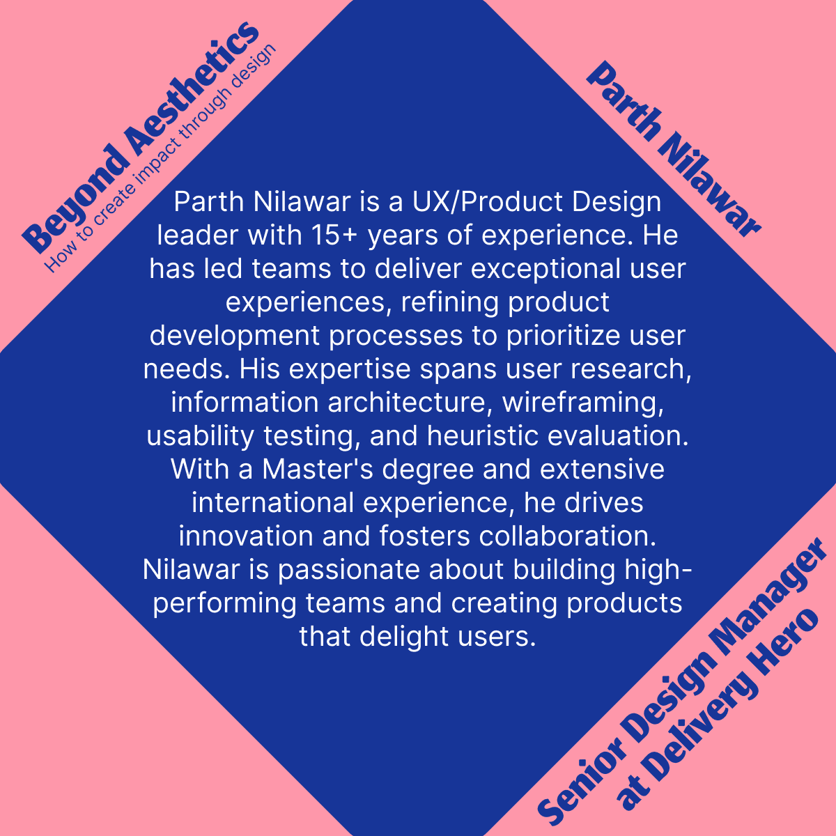 Speaker bio post for Parth Nilawar