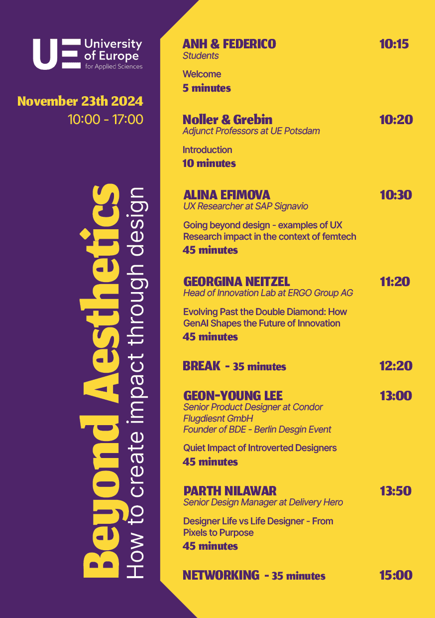 Event timetable handout
