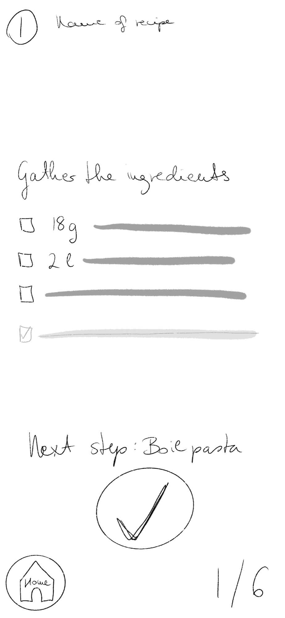 Sketch of a cooking step