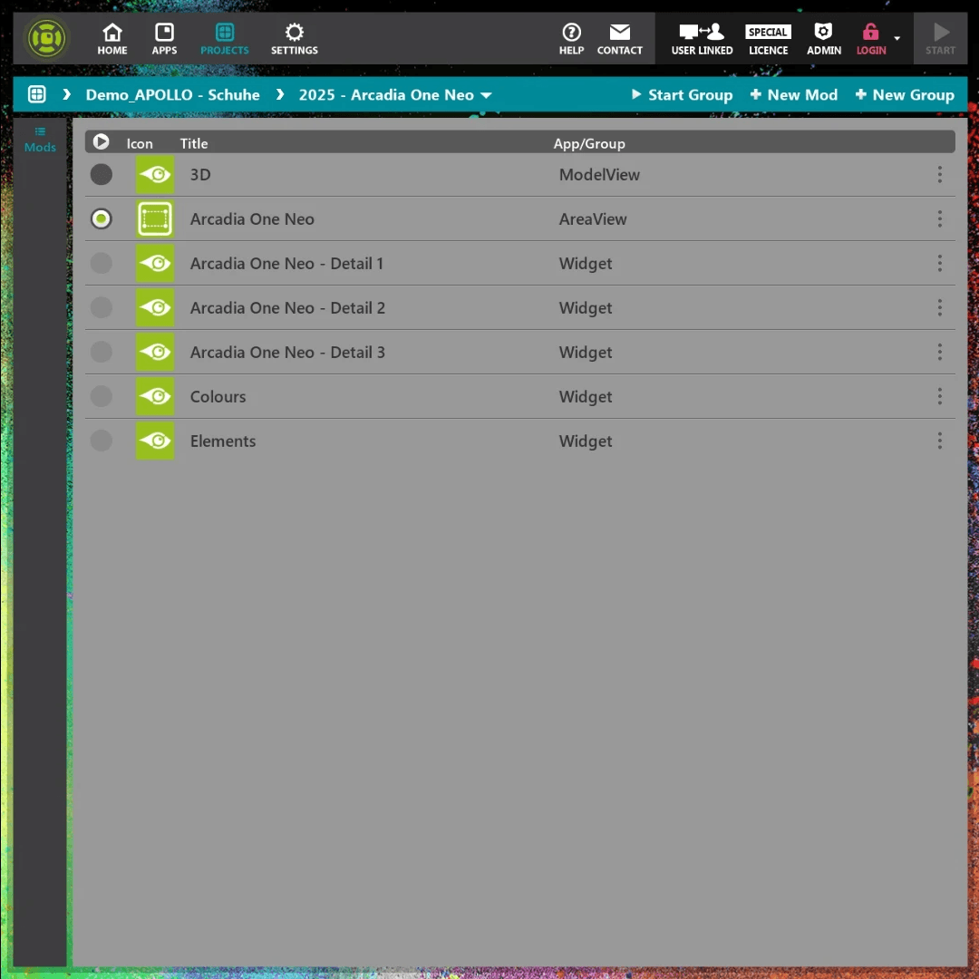 AppSuit main menu options