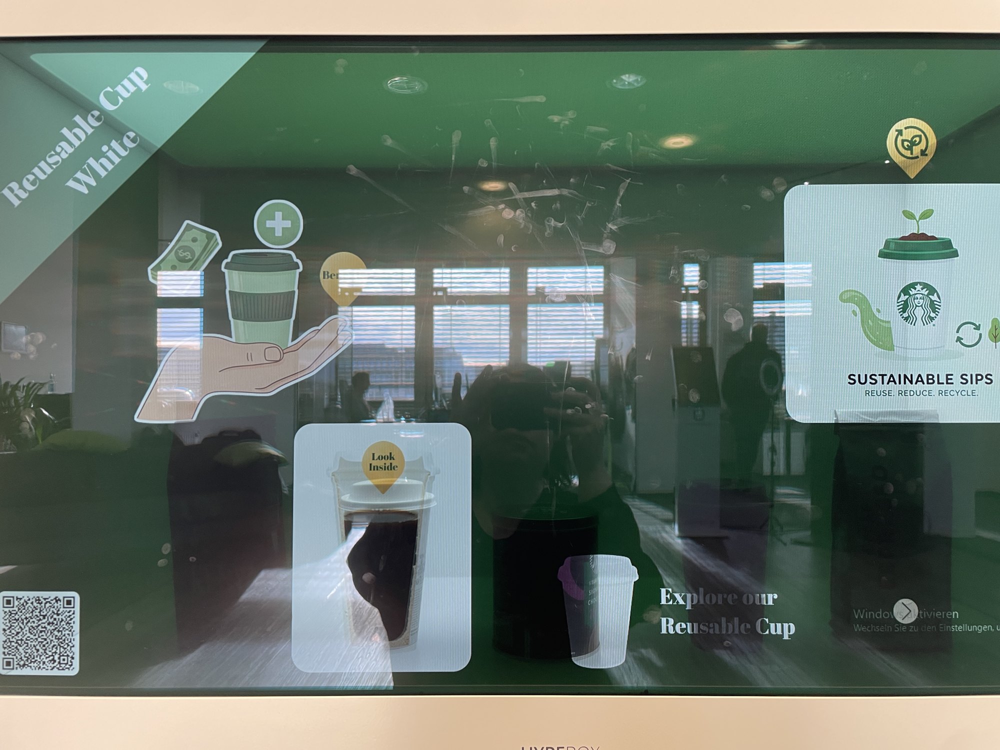 HypeBox screen highlighting a reusable cup