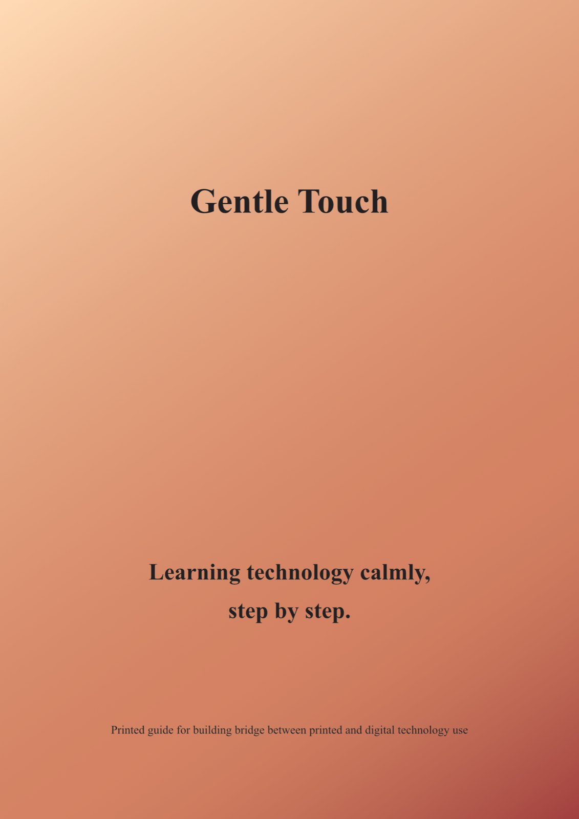 Guide cover: Gentle Touch, learning technology calmly, step by step