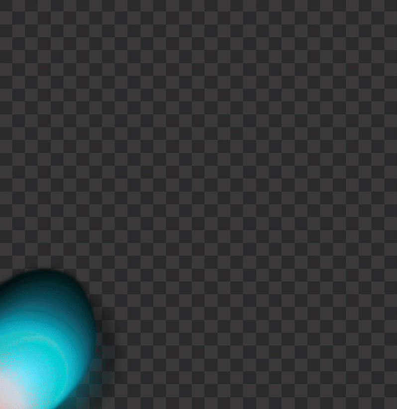 A cyan blob following a tracked hand and leaving a trail