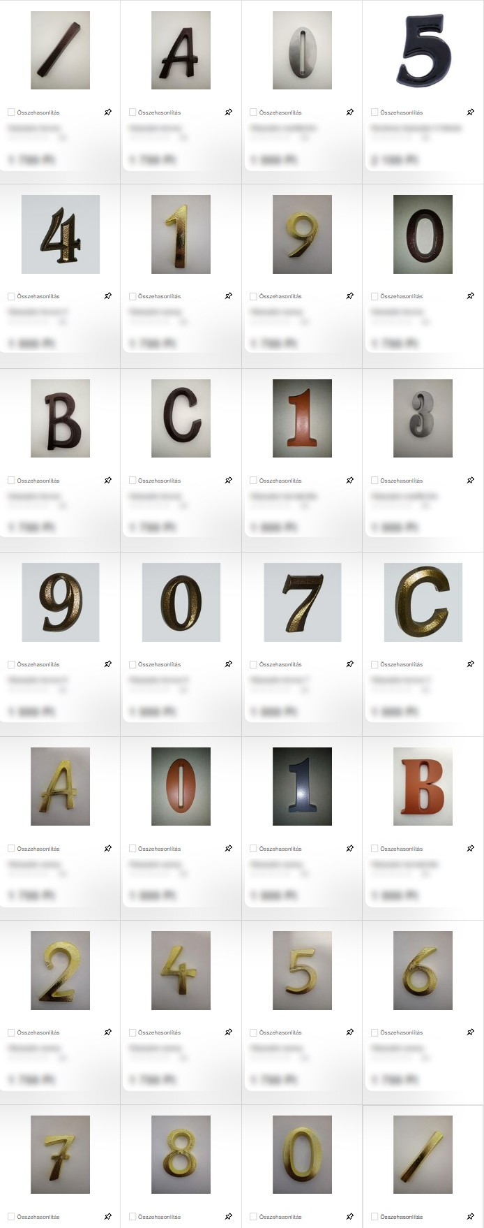 Before: photos of house number plates on various backgrounds