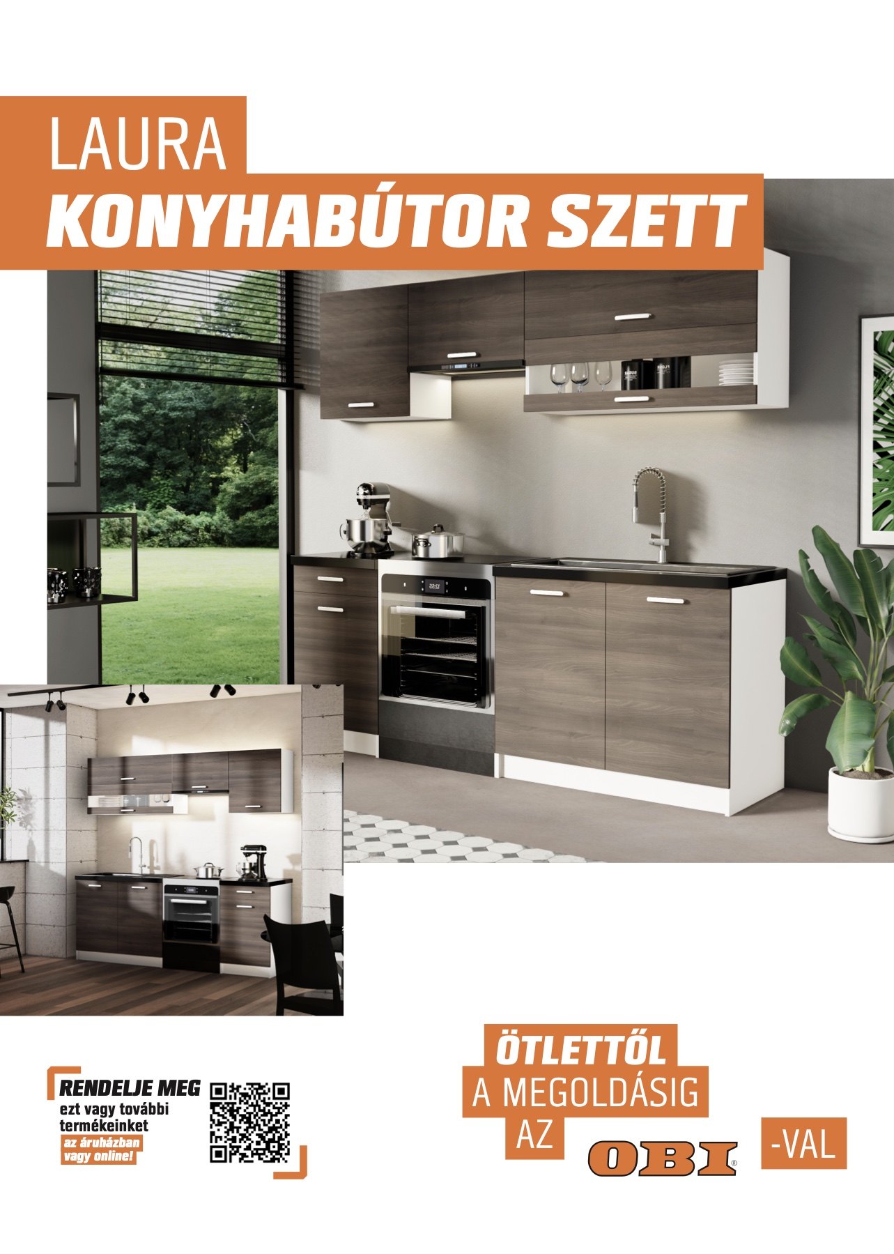 Kitchen furniture set brochure page for the Laura kitchen