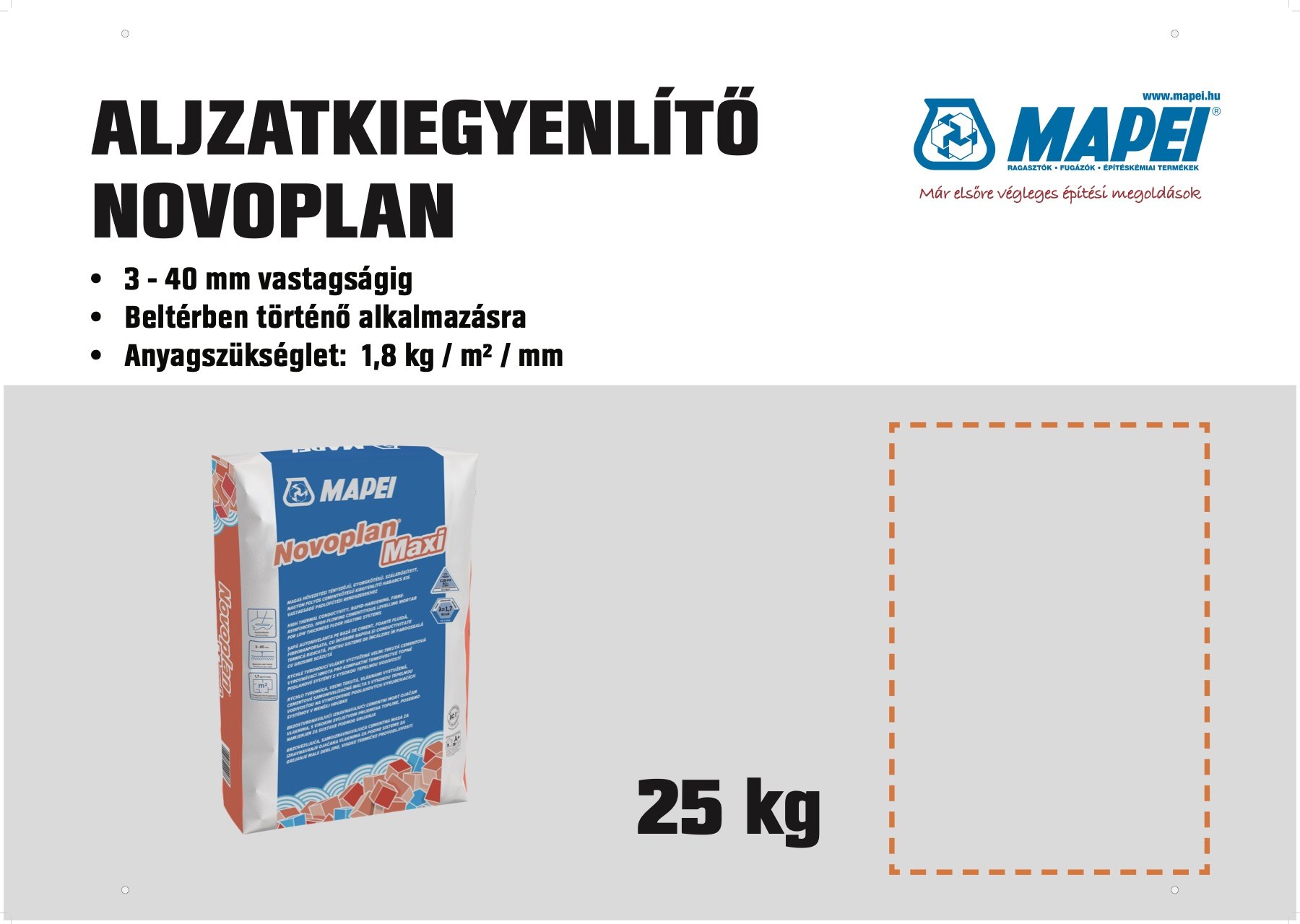Building material poster for Novoplan floor levelling compound