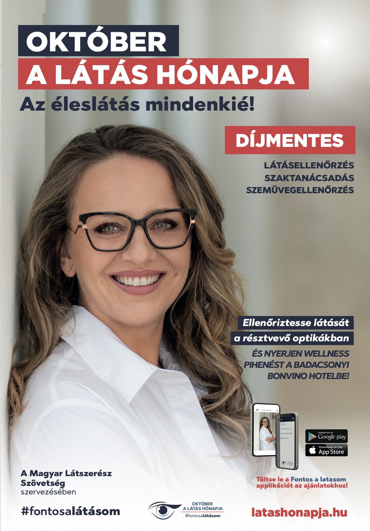 October poster for the month of vision with free eye tests