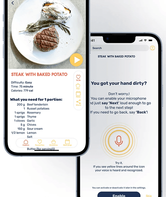 ChefMate cooking assistant app screens
